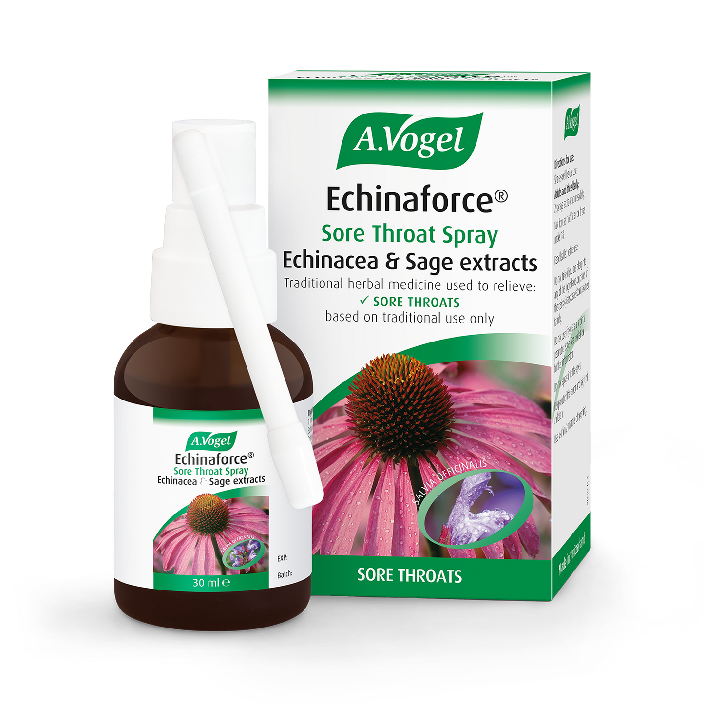 Echinaforce Throat Spray for soothing relief with fresh Echinacea, supporting natural defences.
