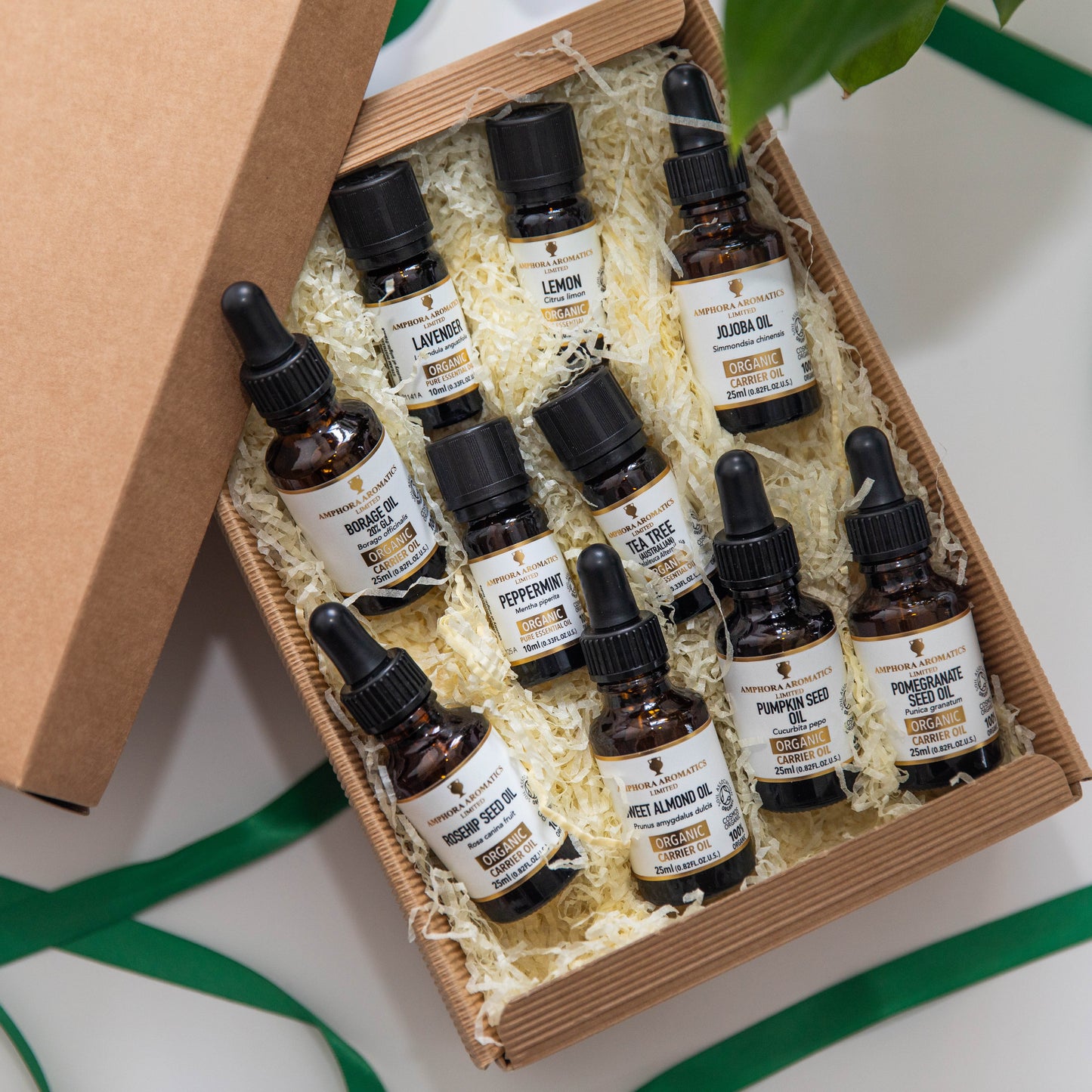 Amphora Aromatics Organic Essential Oils, 10ml pure and organic for aromatherapy and well-being.