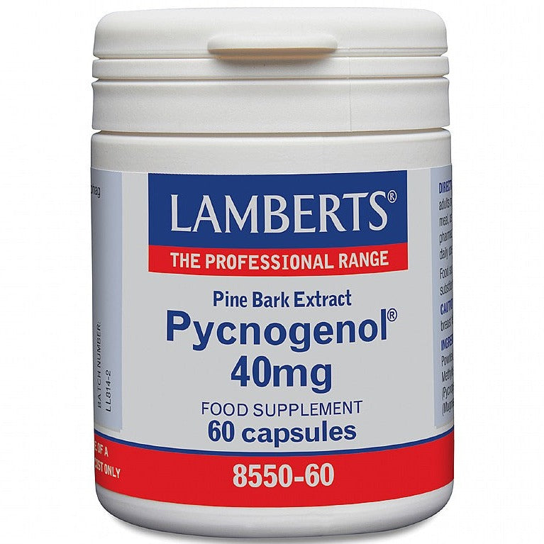 Lamberts Pycnogenol 40mg - 60 Capsules – Pycnogenol ® is an extract from the bark of the Maritime Pine, Rich in proanthoc