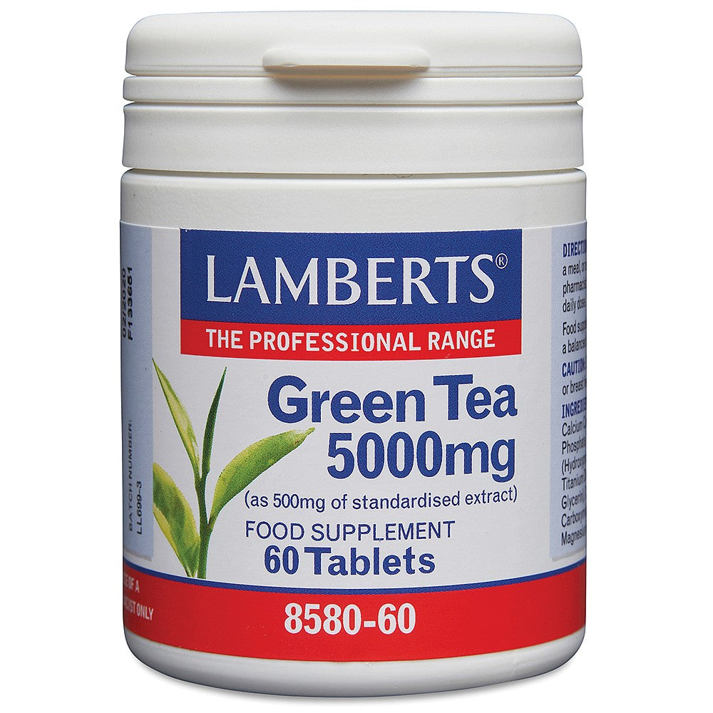 Green Tea 5000mg supplement, rich in antioxidant properties, for wellness support.