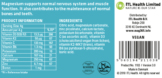 Mag365 Magnesium Bone Formula 180g + Calcium