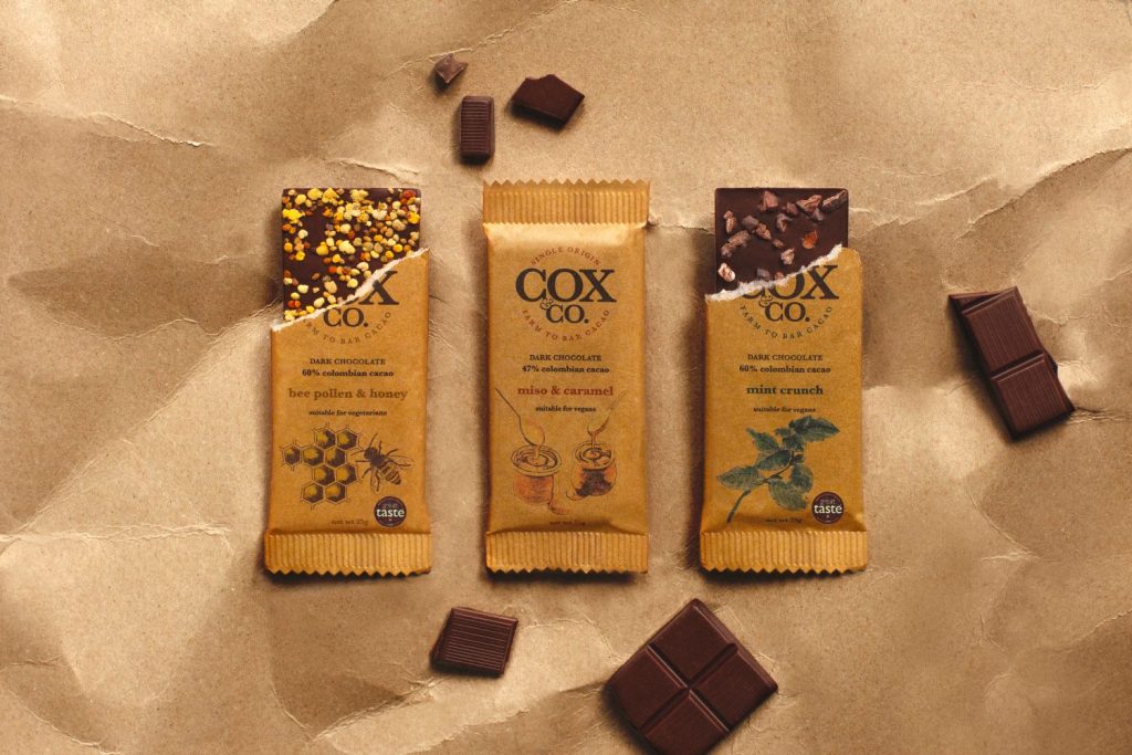 Cox chocolate: luxurious treat with rich, distinctive flavour for discerning palates.