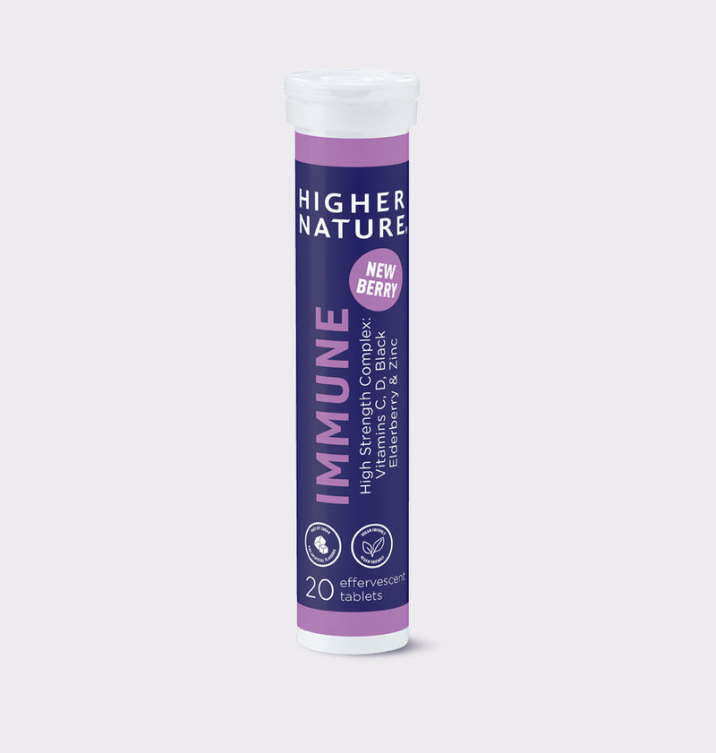 Higher Nature Immune Effervescent Tablets, for daily immune system support.