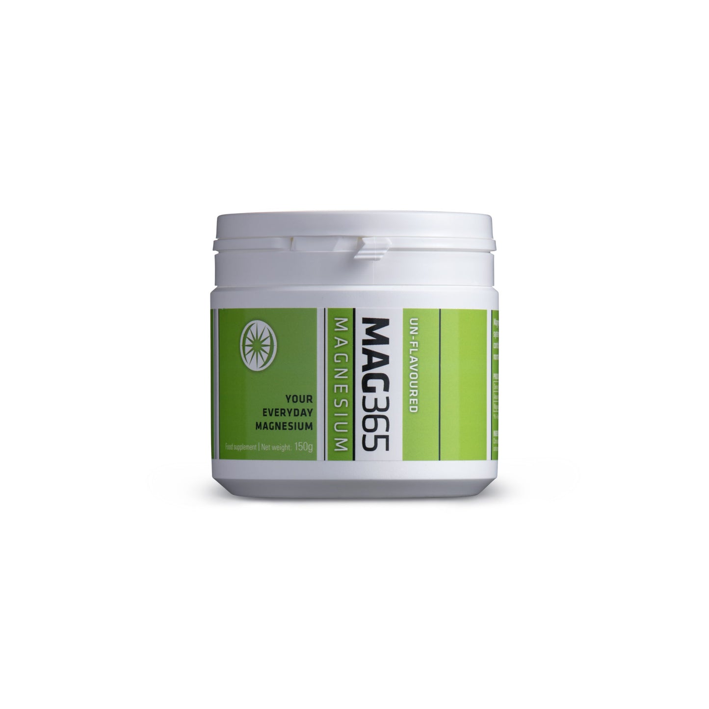 Mag 365 150g, highly absorbable magnesium supplement for daily wellness and muscle function.