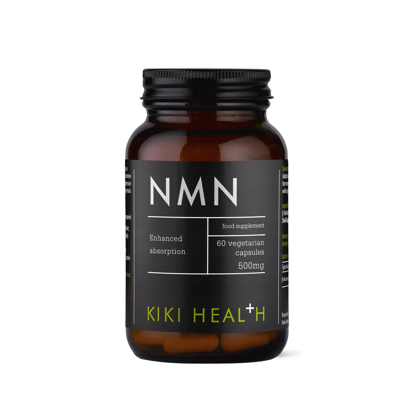 Kiki Health NMN 60's: premium supplement supporting cellular health & energy with Nicotinamide Mononucleotide.