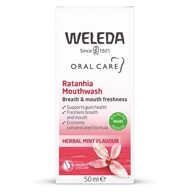 Weleda Ratanhia Mouthwash - 50ml – From the original range from 1921 when Weleda was first founded, this mouthwash
