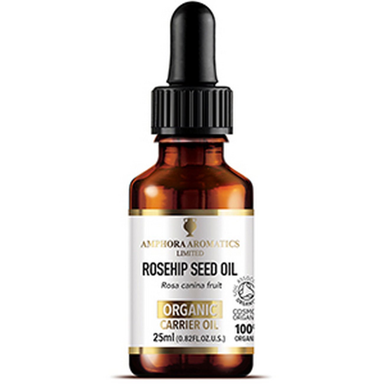 Organic Rosehip Oil 25ml for healthy skin regeneration.