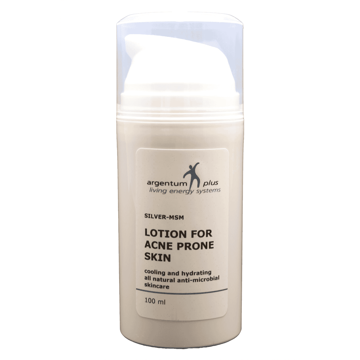 Silver-MSM Lotion for Acne Prone Skin with antimicrobial MicroSilver to manage breakouts and reduce redness.