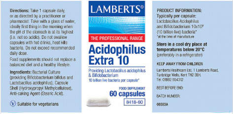Lamberts Acidophilus Extra 10 - 60 capsules