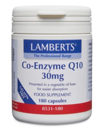 Co-Enzyme Q10 30mg 60s Lamberts – Lamberts Co-Enzyme Q10 contain CoQ10, also known as ubiquinone, which is a vitam