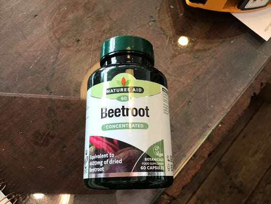 Natures Aid Beetroot Concentrated 60 capsules to support healthy circulation and blood flow.