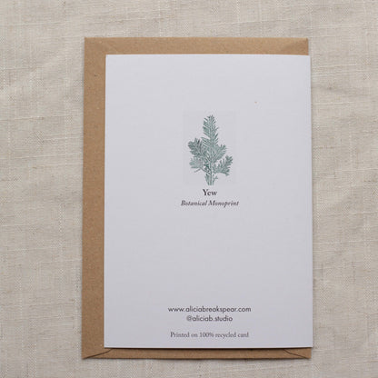Alicia Breakspear - Christmas Card A6 Botanical Yew Tree - Recycled Card¬†