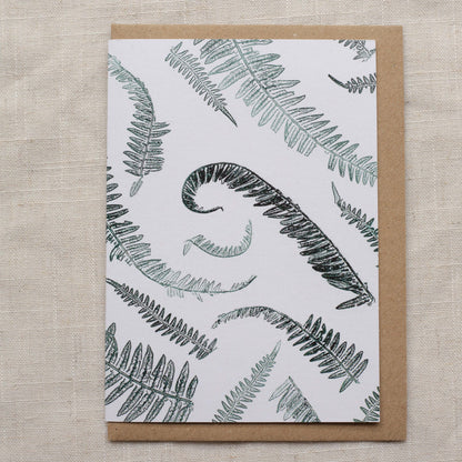 Alicia Breakspear - Christmas Card A6 Botanical Bracken Ferns - Recycled Card 