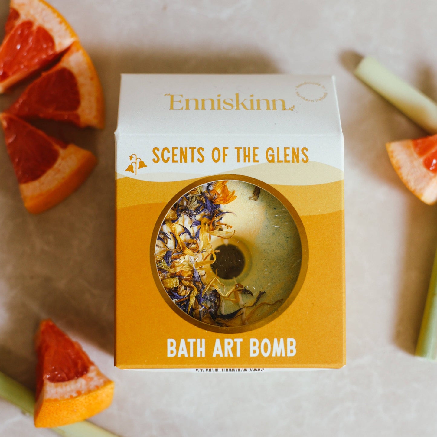 Enniskinn  - Bath Bomb - Lemongrass Bergamot - Scents of the Glens
