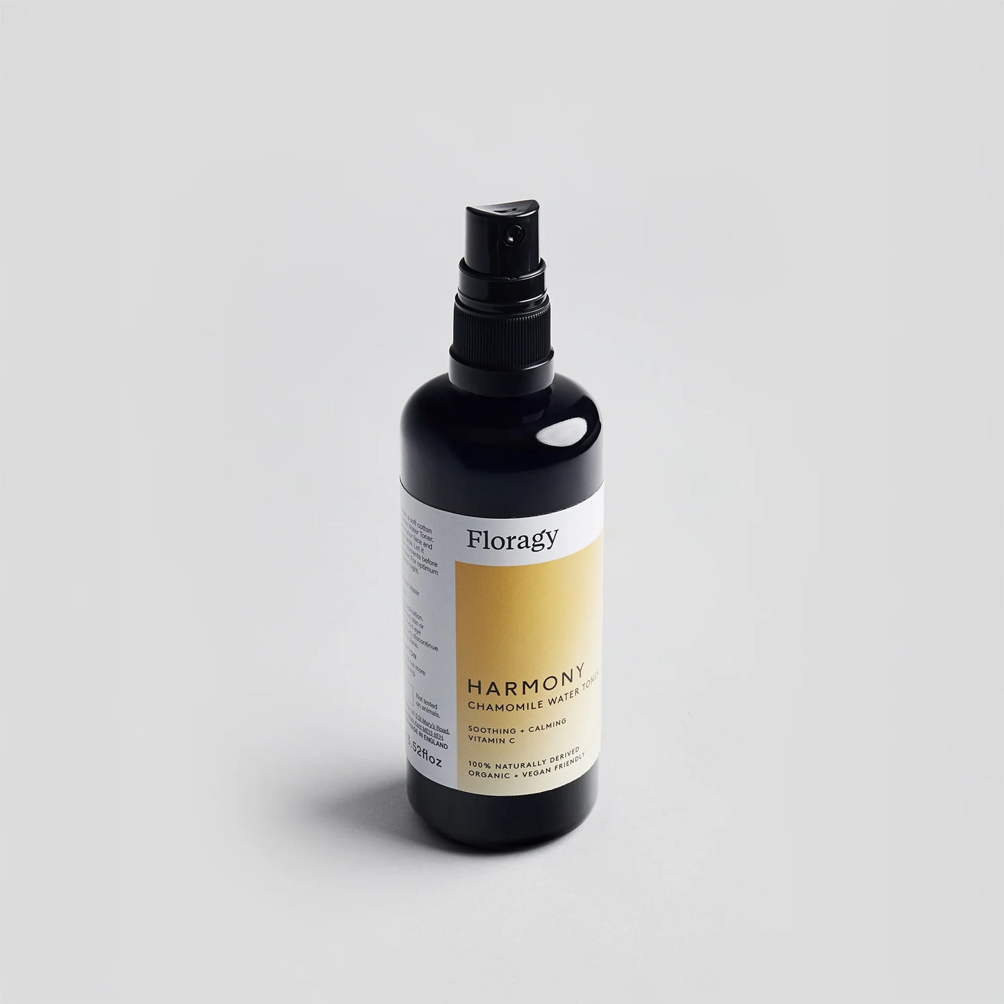 Floragy Harmony Chamomile Water Toner, an organic plant-based solution to soothe and balance sensitive skin.