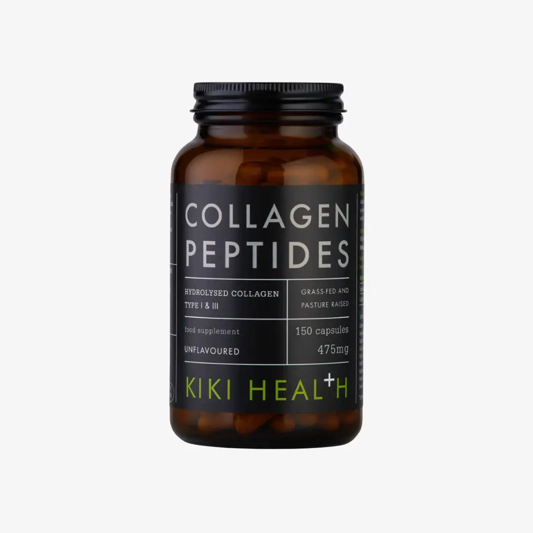 Kiki Health Collagen Peptides, a grass-fed bovine supplement to support skin, hair, nails, and joints.