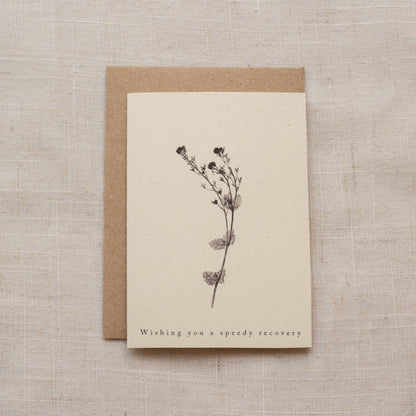 Alicia Breakspear - Speedwell Flower Greeting Card A7 - Wishing You A Speedy Recovery - Get well soon card