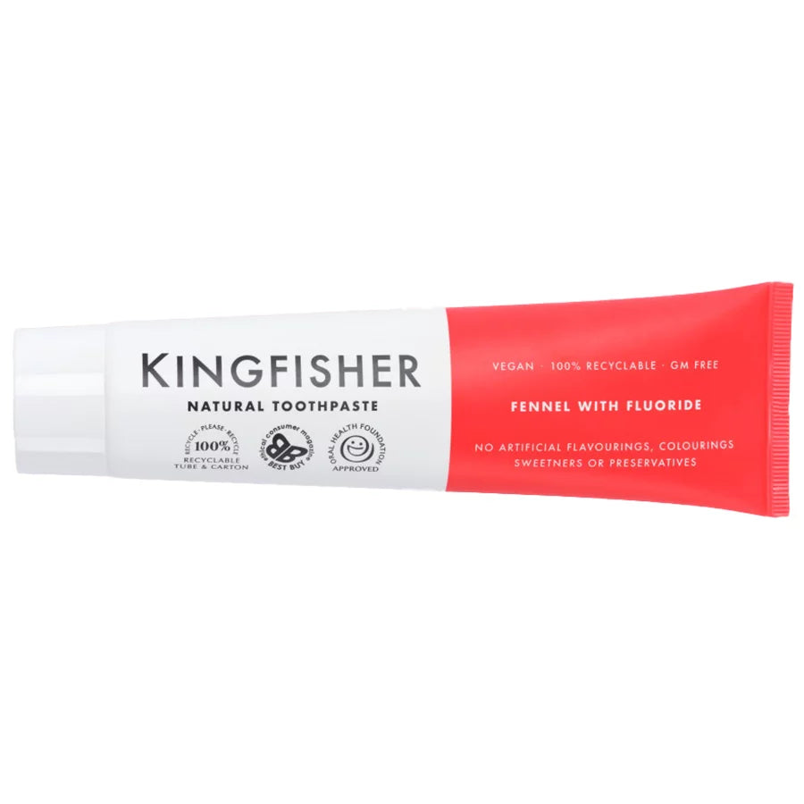Kingfisher Toothpaste Fennel with Fluoride 125ml - naturally freshens breath & protects against cavities