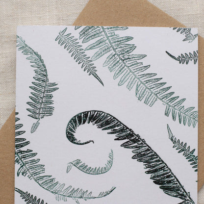 Alicia Breakspear - Christmas Card A6 Botanical Bracken Ferns - Recycled Card 
