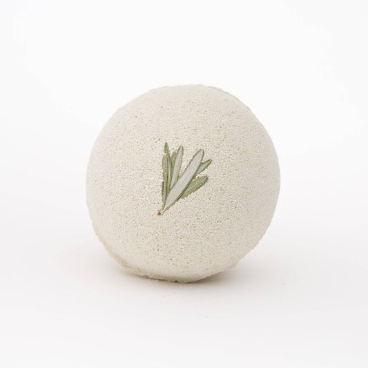 Quintessentially English No.5 Morning Dew Bath Bomb with invigorating rosemary and lemon.