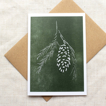 Alicia Breakspear - Christmas Card A6 Pine Cone - Recycled Card 