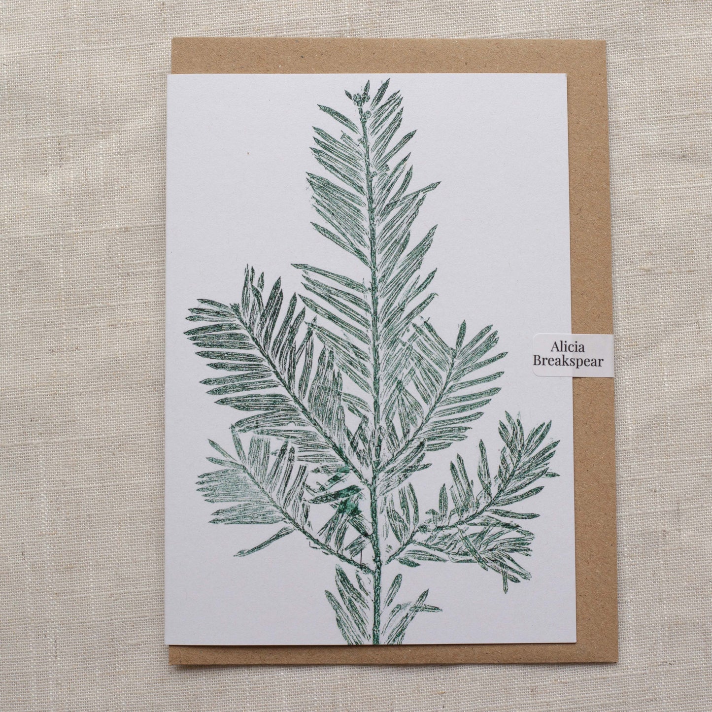 Alicia Breakspear - Christmas Card A6 Botanical Yew Tree - Recycled Card¬†