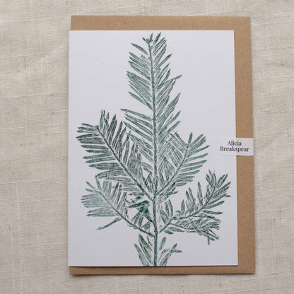 Alicia Breakspear - Christmas Card A6 Botanical Yew Tree - Recycled Card¬†