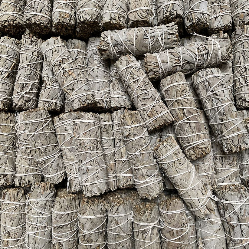VIE - 100 Sage Smudge Sticks, Pack of 100 pcs, 4" White Sage