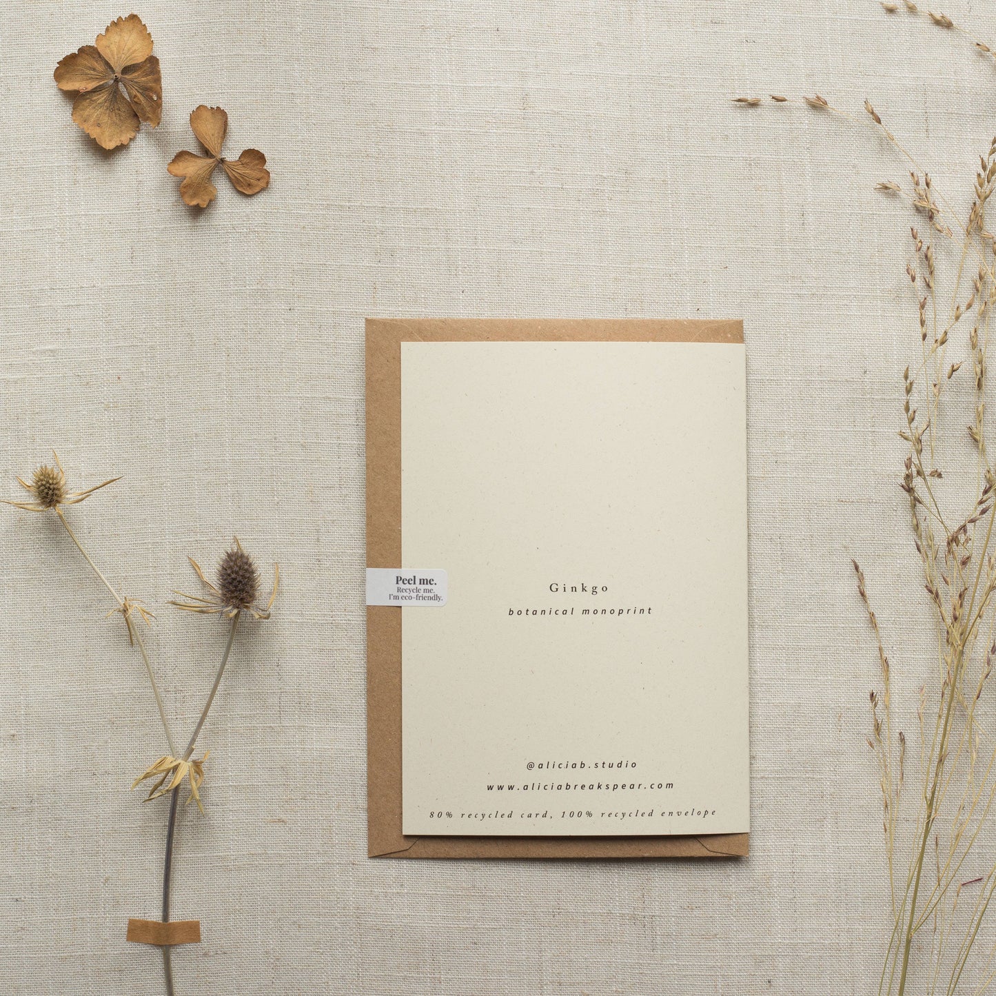 Alicia Breakspear - Ginkgo Leaf Greeting Card A6 Recycled Card 