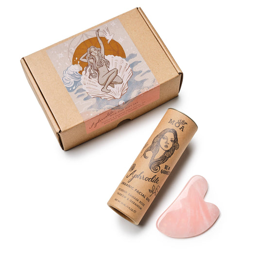 MOA Magic Organic Apothecary Aphrodite Gua Sha Gift Set for a relaxing skincare ritual.
