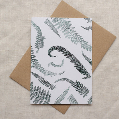 Alicia Breakspear - Christmas Card A6 Botanical Bracken Ferns - Recycled Card 
