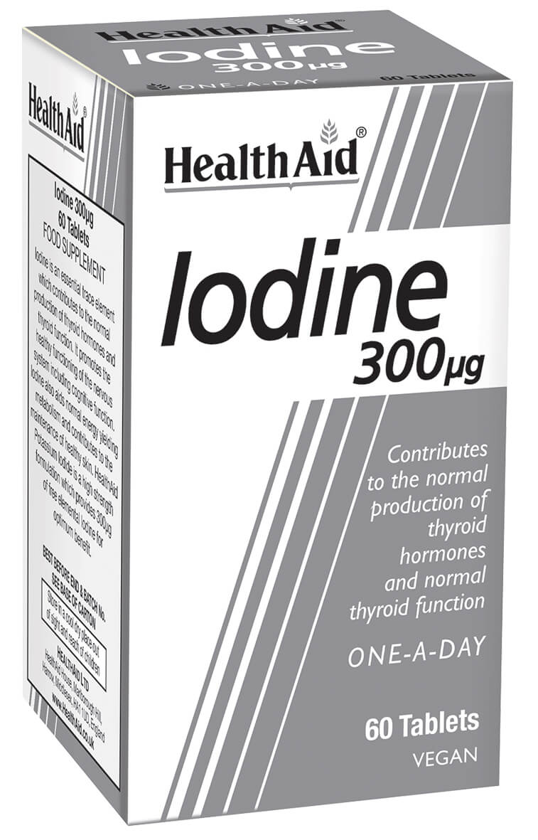 Iodine 300 60s supplement, supporting normal thyroid function and cognitive health.