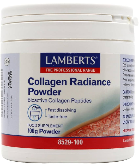 Collagen Radiance Powder 100g, supports healthy skin, hair & nails.