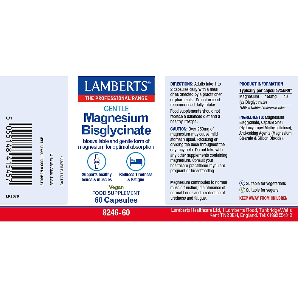 Lamberts Magnesium Bisglycinate 60