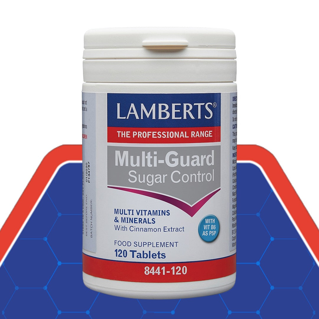 Lamberts Multi-Guard Sugar Control 120s with chromium to help maintain normal blood glucose levels.