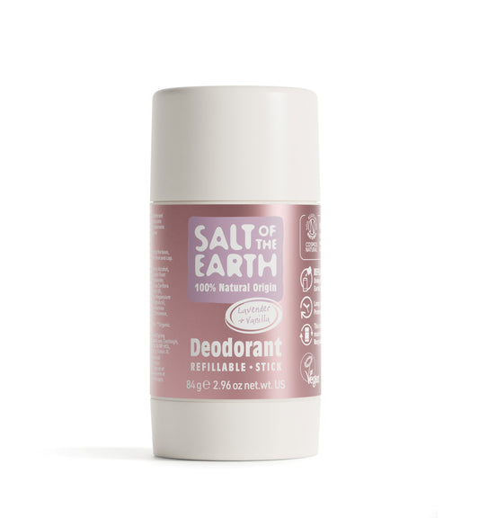 Salt of the Earth Deodorant Stick: natural, long-lasting odour protection and gentle on skin.