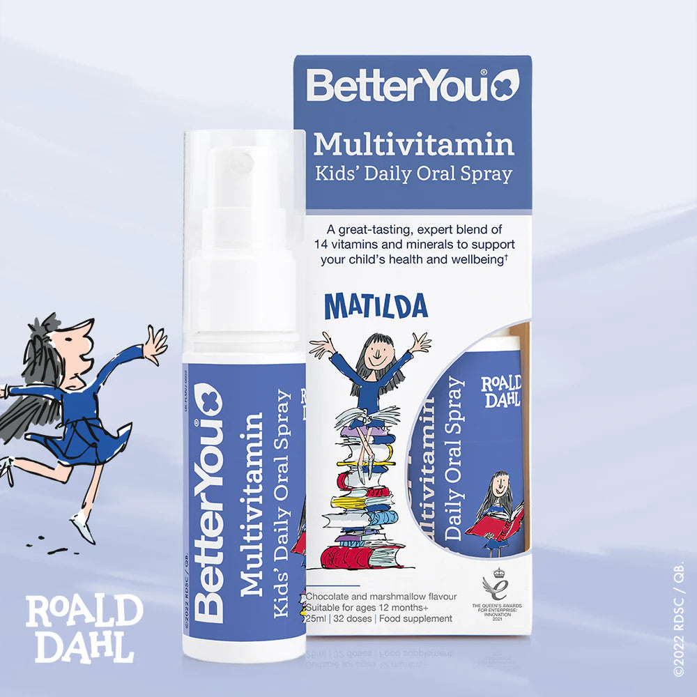 BetterYou Multivitamin Kids Oral Spray in chocolate and marshmallow flavour.