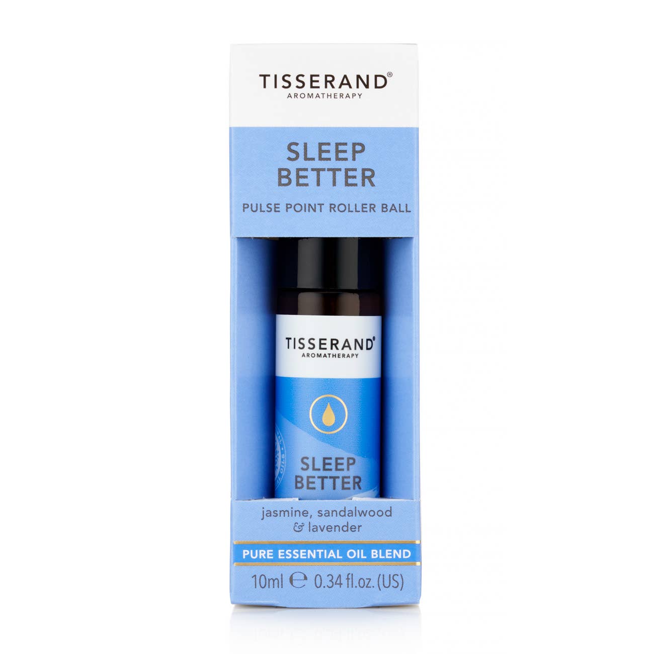 Tisserand Sleep Better Pulse Point Roller Ball 10ml with lavender, sandalwood and jasmine.