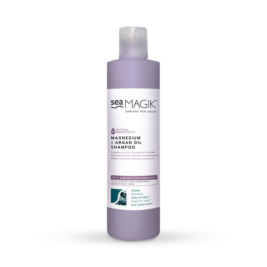 Sea Magik Magnesium & Argan Oil Shampoo to deeply nourish and revitalise dry or damaged hair.