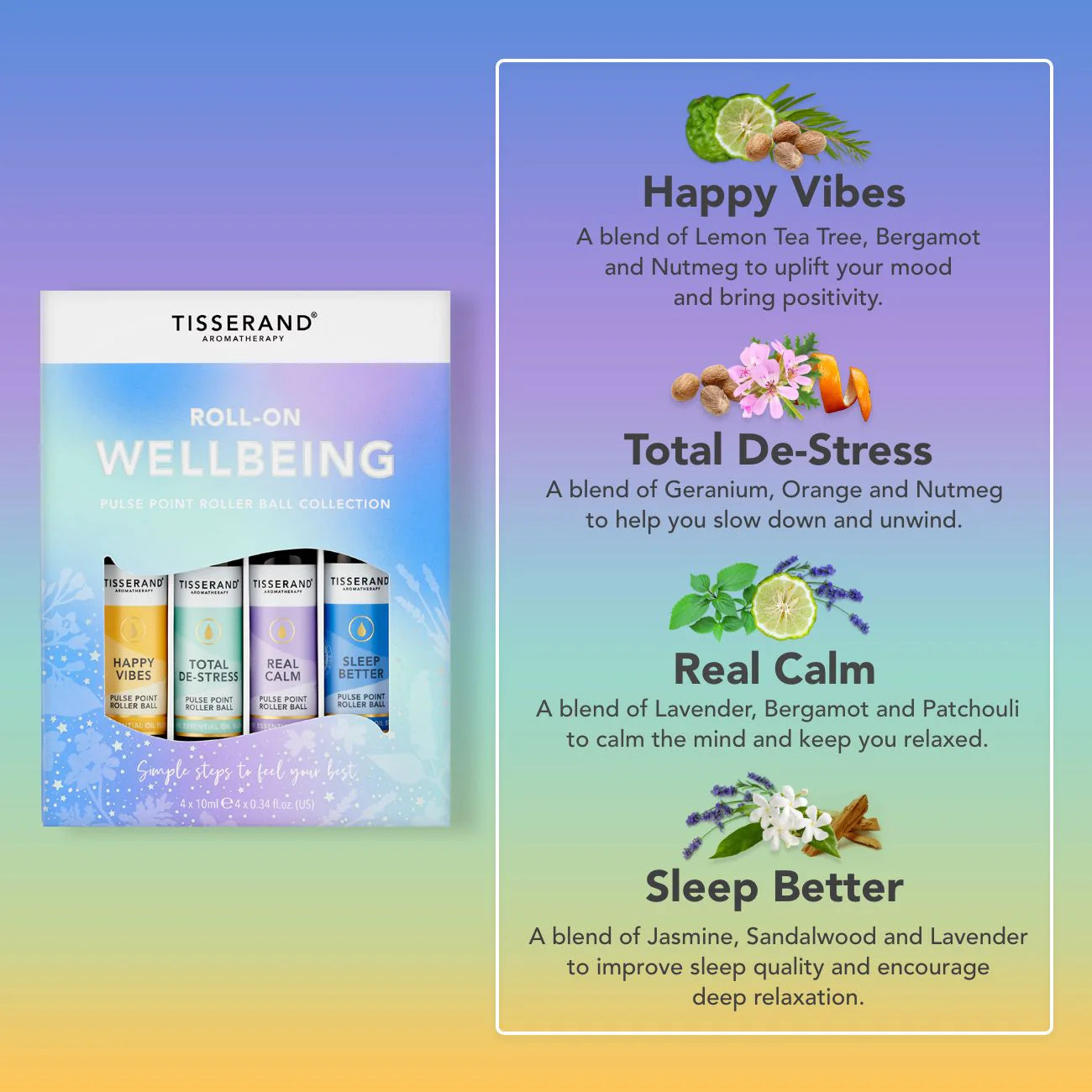 Tisserand Wellbeing Roller Ball Collection