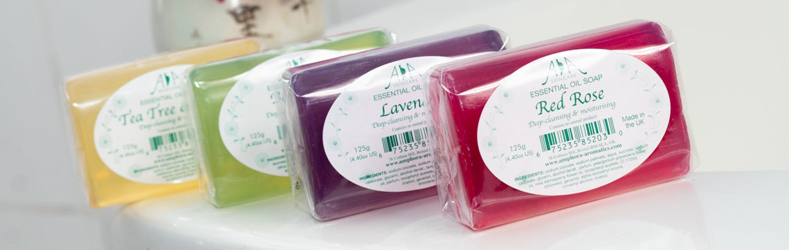 Essential Oil Glycerin Soap, gentle cleansing for all skin types, crafted with pure essential oils.