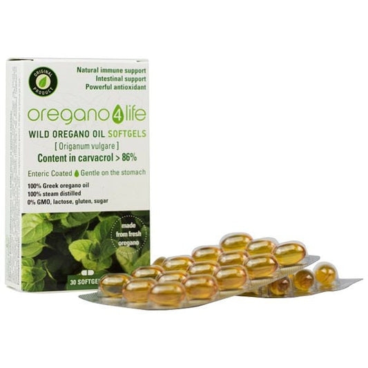 OREGANO4LIFE Wild Oregano Oil Softgels 30’s, high-potency Greek oregano oil for immune support.