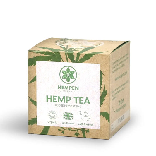 Hempen hemp tea, naturally calming beverage for relaxation and well-being.
