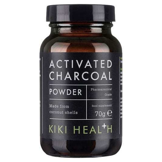 Kiki Activated Charcoal 50's, sourced from sustainable coconut shells for internal cleansing and digestive comfort.