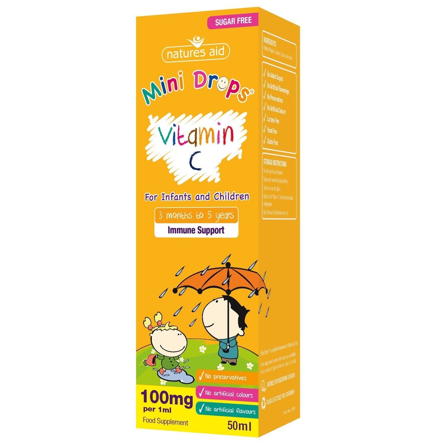 Mini Drops Vitamin C 100mg, supports your immune system and reduces tiredness and fatigue.
