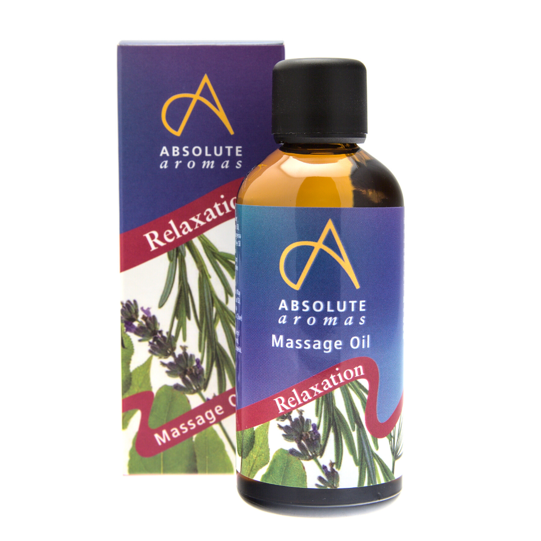 Absolute Aromas Massage Oil Relaxation, helps unwind and de-stress.