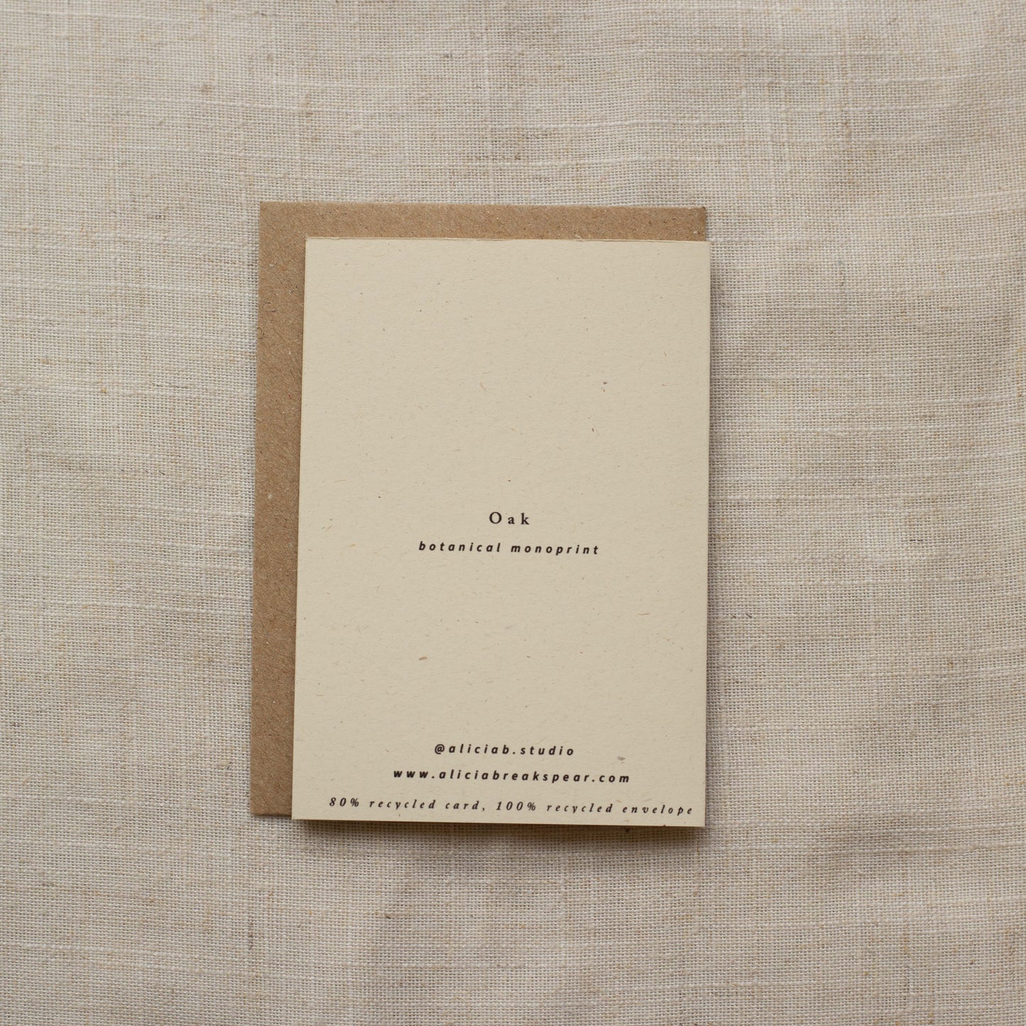 Alicia Breakspear - Mini A7 Thank You Card Botanical Art - Oak Leaf