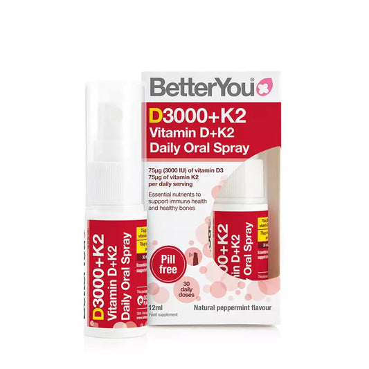 Better You D+K2 oral spray for bone health and normal immune function.