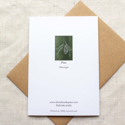 Alicia Breakspear - Christmas Card A6 Pine Cone - Recycled Card 