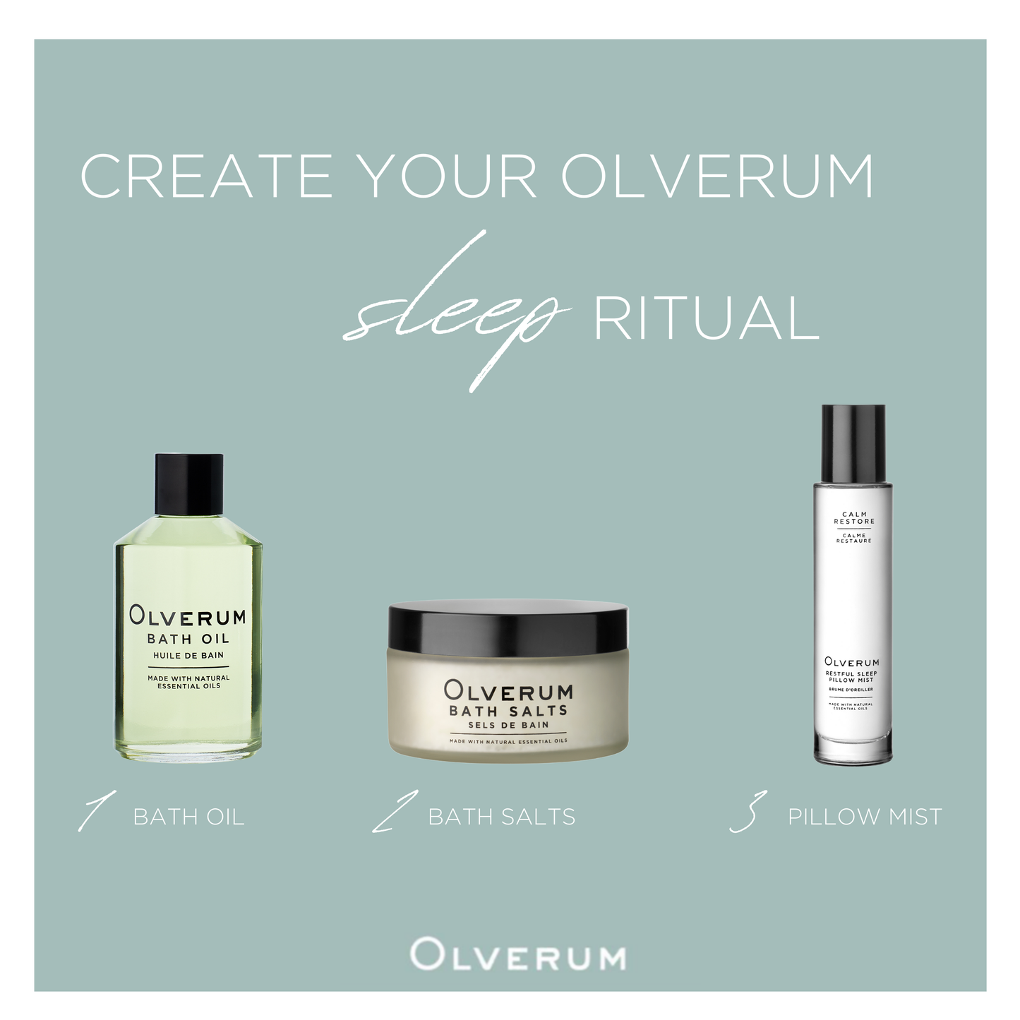 Olverum - Home Spa Bath Oil, promoting restful sleep - 60ml